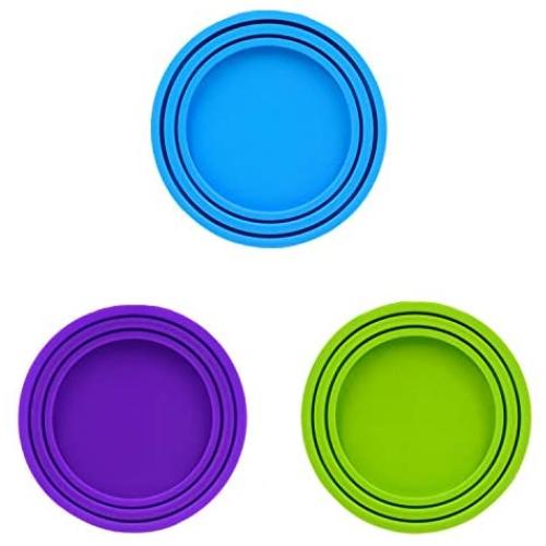 Alovexiong 3 Pack Silicone Pet Can Lids Food Can Cover Pet Can Covers Pet Can Tops Fit 3 Standard Sizes Replacement for Pet Cat/Dog Food Storage Cover (Random Color)