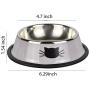 Yasma 2Pcs Cat Bowls Stainless Steel Pet Cat Bowl Kitten Rabbit Cat Dish Bowl with Cute Cats Painted cat Food Dish Easy to Clean Durable Cat Dish for Food and Water (Blue Grey)