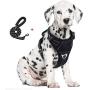 Hikiko Dog Harness No Pull Dog Harness+Dog Collar Adjustable Outdoor Metal D Buckle Easy to Control Reflective Oxford Vest for Medium and Large Dogs