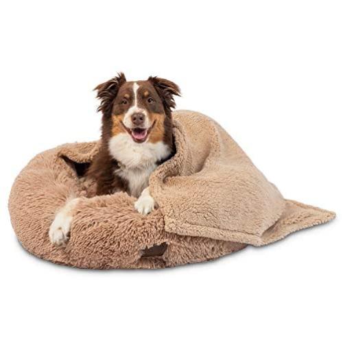 Pet Craft Supply Ultra Soft Plush Calming Medium Small Breed Dog and Cat Bed with Ultra Soft Bonus Blanket
