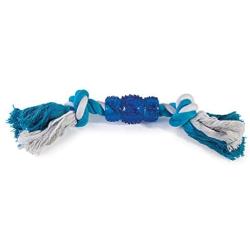 Grriggles Rope N Rubber Hard Bones Dog Toy 10'' Long Durable Tough Tugging Chew Dogs Toys