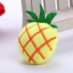 LFOZ Pet Cute Cat Toy Creative Simulation Mint Fruit Animal Plush Toy 2019 Multicolor Pineapple Strawberry Frog Chew Pet Toy for Cat (Color : Pineapple)