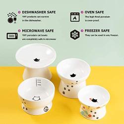 skullant Cat Ceramic Raised Food Bowls,Slanted Elevated Porcelain Feeder,Backflow Prevention,Dishwasher and Microwave Safe…