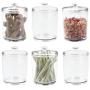 mDesign Tall Plastic Pet Storage Canister Jar with Lid - Holds Dog/Puppy Food, Treats, Toys, Medical, Dental and Grooming Supplies - Medium - 6 Pack - Clear