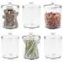 mDesign Tall Plastic Pet Storage Canister Jar with Lid - Holds Dog/Puppy Food, Treats, Toys, Medical, Dental and Grooming Supplies - Medium - 6 Pack - Clear mDesign Tall Plastic Pet Storage Canister Jar with Lid - Holds Dog/Puppy Food, Treats, Toys, Medical, Dental and Grooming Supplies - Medium - 6 Pack - Clear