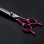 Moontay Pet Gromming Shear - 8.0 inch Pink Handle Downward Curved Pet Grooming Cutting Scissor with Bag