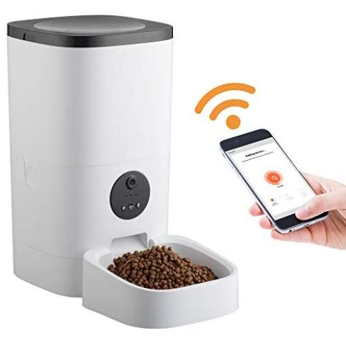 Yescom 6L Smart Automatic Pet Feeder 2.4G WiFi 1080P Camera 10s Voice Record Programmable Timer Food Dispenser Dog Cat