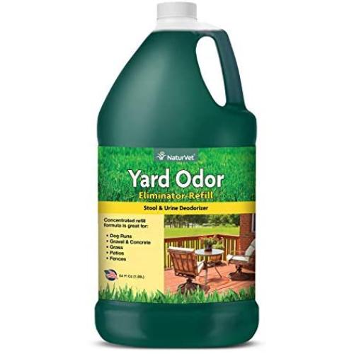 NaturVet - Yard Odor Eliminator - Eliminate Stool and Urine Odors from Lawn and Yard - Designed For Use on Grass, Plants, Patios, Gravel, Concrete & More - 64 oz Refill