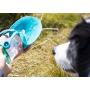 Dog Water Bottle to Keep your Pet Hydrated while Walking, Hiking or Traveling. This 20oz Portable Water Container has a foldable Leaf Style Dispenser to act like a bowl. Lightweight Food-Grade Silicon