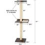 PetFusion Ultimate Cat Climbing Tower & Activity Tree. (24 x 20.8 x 76.8 inches (lwh) Tall Sisal Scratching Posts, Modern Wall Mounted cat Furniture, Espresso Finish). 1 Year Manufacturer Warranty