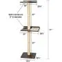 PetFusion Ultimate Cat Climbing Tower & Activity Tree. (24 x 20.8 x 76.8 inches (lwh) Tall Sisal Scratching Posts, Modern Wall Mounted cat Furniture, Espresso Finish). 1 Year Manufacturer Warranty