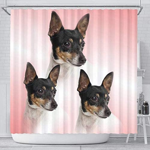 Paws With Attitude Toy Fox Terrier Print Shower Curtain