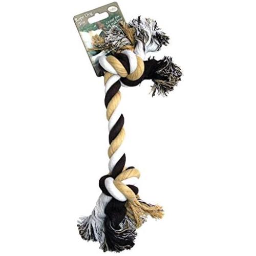 OmniPet Earthtone Dental Large Cotton Dog Toy, 13'' Rope with Two Knots