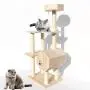 Wooden Cat Tree, Multi-Level Cat Tower, Kitten Activity Center with Sisal Scratching Posts, Spacious Condo and Dangling Ball, Modern Pet Furniture Wooden Cat Tree, Multi-Level Cat Tower, Kitten Activity Center with Sisal Scratching Posts, Spacious Condo and Dangling Ball, Modern Pet Furniture