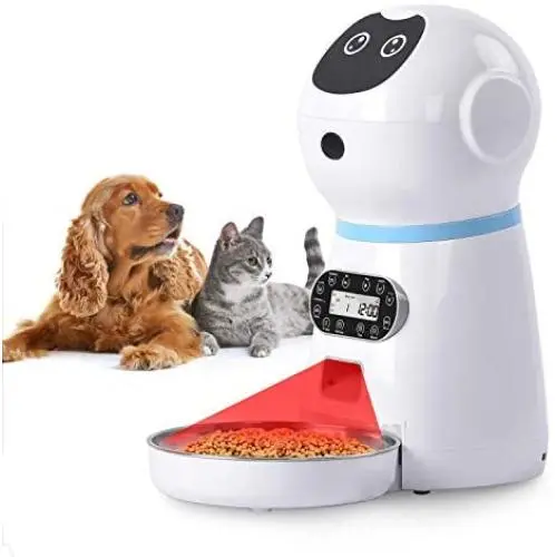 NautyPaws Automatic Cat Food Dispenser, Automatic Cat Feeder Stainless Steel 118oz/3.5L, Timer Programmable Dog Feeder with Voice Recorder & Speaker, Portion Control Up to 4 Cups Meal/Day