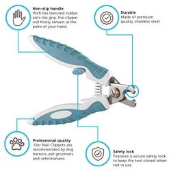 Paws & Pals Dog Nail Clipper Trimmer Scissors for Large or Small Cats and Pets –Stainless Steel Trimming Grooming Tool with Safety Latch & Non-Slip Grip for Home & Professional Use