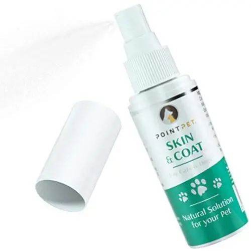 POINTPET Skin & Coat - Natural Grooming and Conditioning Care Spray for Dogs and Cats - Dryness, Itching, Red Paws & Elbows Soother - Helps with Pet Dandruff - Coconut, Aloe Vera, Lavender Formula POINTPET Skin & Coat - Natural Grooming and Conditioning Care Spray for Dogs and Cats - Dryness, Itching, Red Paws & Elbows Soother - Helps with Pet Dandruff - Coconut, Aloe Vera, Lavender Formula
