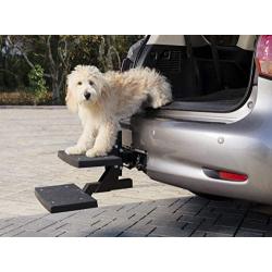 PetSafe Happy Ride Dog Hitch Step - Easy to Install on Any 2 Inch Vehicle Hitch - High-Traction Steps - Folds Down for Travel - Supports Pets up to 200 lb - Great for SUVs and Trucks