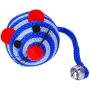 Pudwy Lovely Stripe Nylon Rope Round Ball Mouse Long Tail Bell Pet Cat Bite Play Toy Cat Supplies