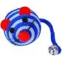 Pudwy Lovely Stripe Nylon Rope Round Ball Mouse Long Tail Bell Pet Cat Bite Play Toy Cat Supplies