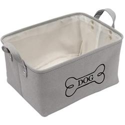 Geyecete Canvas Fabric Dog Toy Basket - Laundry Basket Storage Bin for Dog Toys, Dog Blanket, Dog Clothes Storage