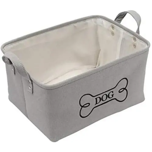 Geyecete Canvas Fabric Dog Toy Basket - Laundry Basket Storage Bin for Dog Toys, Dog Blanket, Dog Clothes Storage Geyecete Canvas Fabric Dog Toy Basket - Laundry Basket Storage Bin for Dog Toys, Dog Blanket, Dog Clothes Storage