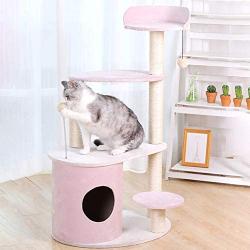 LXHONG Cat Activity Tree Bouncy Ball Observation Deck Three-Story Platform Cat Activity Tree Big cat Tower Sisal Living Room Balcony