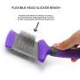 Hertzko Double Sided Flexible Slicker Brush Removes Loose Hair, Tangles, and Knots, Flexible Head Contours on Your Pet’s Skin - Suitable for Dogs and Cats