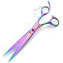 7.0in Titanium Professional Pet Grooming Scissors Set,Straight & Thinning & Curved Scissors 4pcs Set for Dog Grooming…