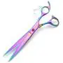 7.0in Titanium Professional Pet Grooming Scissors Set,Straight & Thinning & Curved Scissors 4pcs Set for Dog Grooming…