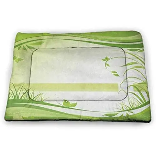 Green and White Patterned Pet Pad Damask Inspired Victorian Retro Revival Motifs Rococo Swirls Classic Bite-Resistant Pet Mat Pale Green White Green and White Patterned Pet Pad Damask Inspired Victorian Retro Revival Motifs Rococo Swirls Classic Bite-Resistant Pet Mat Pale Green White
