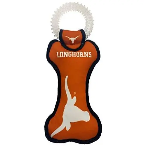 Pets First NCAA Texas Longhorns College Dental Tough Dog TUG Bone Toy with Built-in Squeaker Attached to a Safe Rubber Teething Toothbrush PET Toy Pets First NCAA Texas Longhorns College Dental Tough Dog TUG Bone Toy with Built-in Squeaker Attached to a Safe Rubber Teething Toothbrush PET Toy