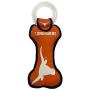Pets First NCAA Texas Longhorns College Dental Tough Dog TUG Bone Toy with Built-in Squeaker Attached to a Safe Rubber Teething Toothbrush PET Toy