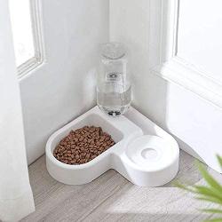 Meows Pet Feeder and Water Dispenser Pet Owner Gift Water Food Feeder Bowls Heart-Shaped Automatic Refill pet Double Bowl Automatic Water Dispenser for Dogs & Cats