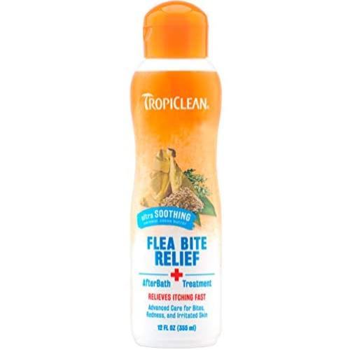TropiClean Natural Flea And Tick AfterBath Treatment, Relieves Itching And Irritation From Flea Bites Fast With Oatmeal and Cocoa Butter, 12 oz.