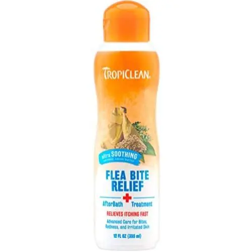 TropiClean Natural Flea And Tick AfterBath Treatment, Relieves Itching And Irritation From Flea Bites Fast With Oatmeal and Cocoa Butter, 12 oz. TropiClean Natural Flea And Tick AfterBath Treatment, Relieves Itching And Irritation From Flea Bites Fast With Oatmeal and Cocoa Butter, 12 oz.