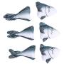 ocijf179 Pet Toy 1 Set Simulation Fish Shark Shaped Animals Funny Pet Cat Plush Toys Accessory - Gray + White