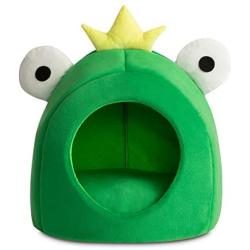 Hollypet Cozy Pet Bed Warm Cave Nest Sleeping Bed Frog Shape Puppy House for Cats and Small Dogs, 17 x 16 inches