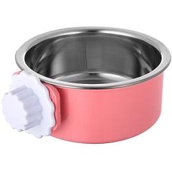 Ordermore Crate Dog Bowl,Stainless Steel Removable Hanging Food Water Bowl Cage Coop Cup for Dogs,Cats,Birds,Small Animals,Holds 14 Ounce
