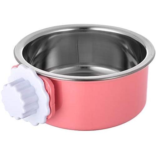 Ordermore Crate Dog Bowl,Stainless Steel Removable Hanging Food Water Bowl Cage Coop Cup for Dogs,Cats,Birds,Small Animals,Holds 14 Ounce