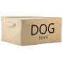 Xbopetda Canvas Dog Toy Basket Basket with Handles for Cat Toy Basket Clothes Storage,Pet Toy and Accessory Storage Bin-Dog-Beige