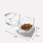 Hkapps Cat Double Food Bowl Pet Food Bowl with Stand,15° Tilted Platform, Reduce Neck Pain Perfect for Small Dog and Cat (Transparent)