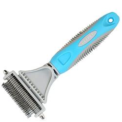 GEEPET Dematting Comb and Grooming Tool with 2 Sided Professional Grooming Rake for Cats & Dogs