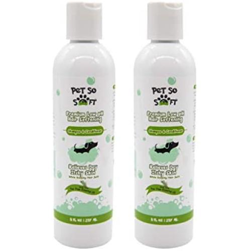 Pet So Soft Hair Softening Tea Tree Essential Oil Dog Shampoo for Bath to Keep Your Dogs Hair Strong Healthy Smelling Good & Soft - Pet Grooming Itch Relief for Dogs w/Sensitive Skin Smells Great
