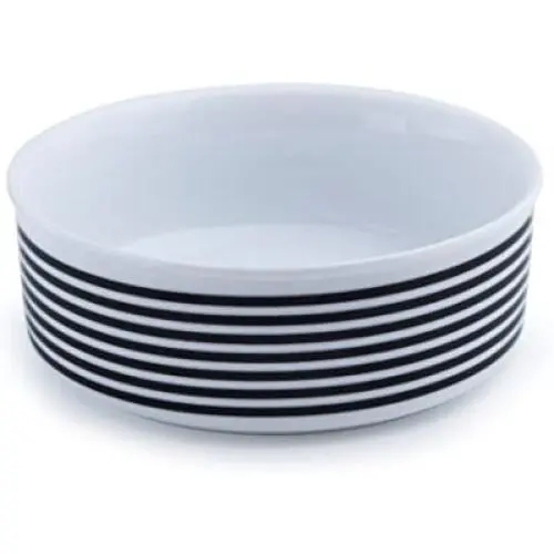 LazyBonezz Black Stripes Ceramic Pet Dog Cat Feeding Bowl LazyBonezz Black Stripes Ceramic Pet Dog Cat Feeding Bowl