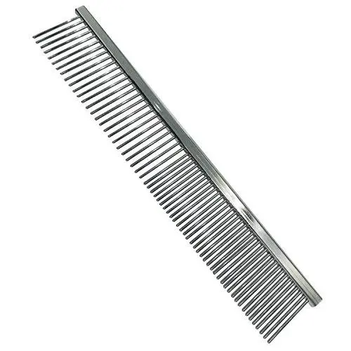 PREMIUM Pet Grooming Comb, Stainless Steel Pet Finishing Dog Comb, Dog Shedding Pin Combs with Different Spaced Teeth, suited for Poodle dogs, cats, kittens and small animals. PREMIUM Pet Grooming Comb, Stainless Steel Pet Finishing Dog Comb, Dog Shedding Pin Combs with Different Spaced Teeth, suited for Poodle dogs, cats, kittens and small animals.