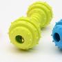 XIHONGSHIR Bell Ball Toys, Dog Ball Chew Toy, Barbed Barbell Balls, Environmental Soft Rubber Non Toxic, Tooth Cleaning, for Cats, Puppies, Small & Medium Pets, 3Pcs,Blue+Pink+Yellow