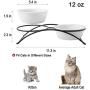 ZONEYILA Cat Food Dish, Elevated Cat Food Water Bowls,Raised Cat Bowls with Stand,Ceramic Pet Bowls, Shallow Cat Dish, Dog Food Bowls, 12 Oz
