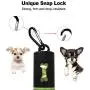 Waste Bags Dispenser with LED Flashlight, Poop Bag Holder for Dog Lead Leash, Diaper Bags Dispenser for Cradle or Car, Never Step on Poop Again at Night, includes 4 Rolls (15 Bags Per Roll, 60 Bags)