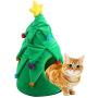 PAWISE Christmas Tree Cat Cave Bed, Kitten Cozy Tent House for Indoor Cats